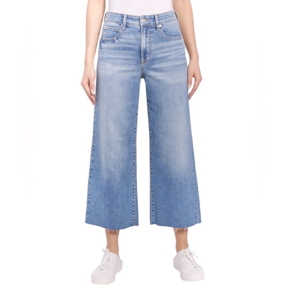 Oat New York Cropped Raw Hem Jeans Size 12/31 Light Wash EUC